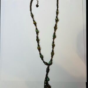 Elegant Turquoise Green Beaded Necklace